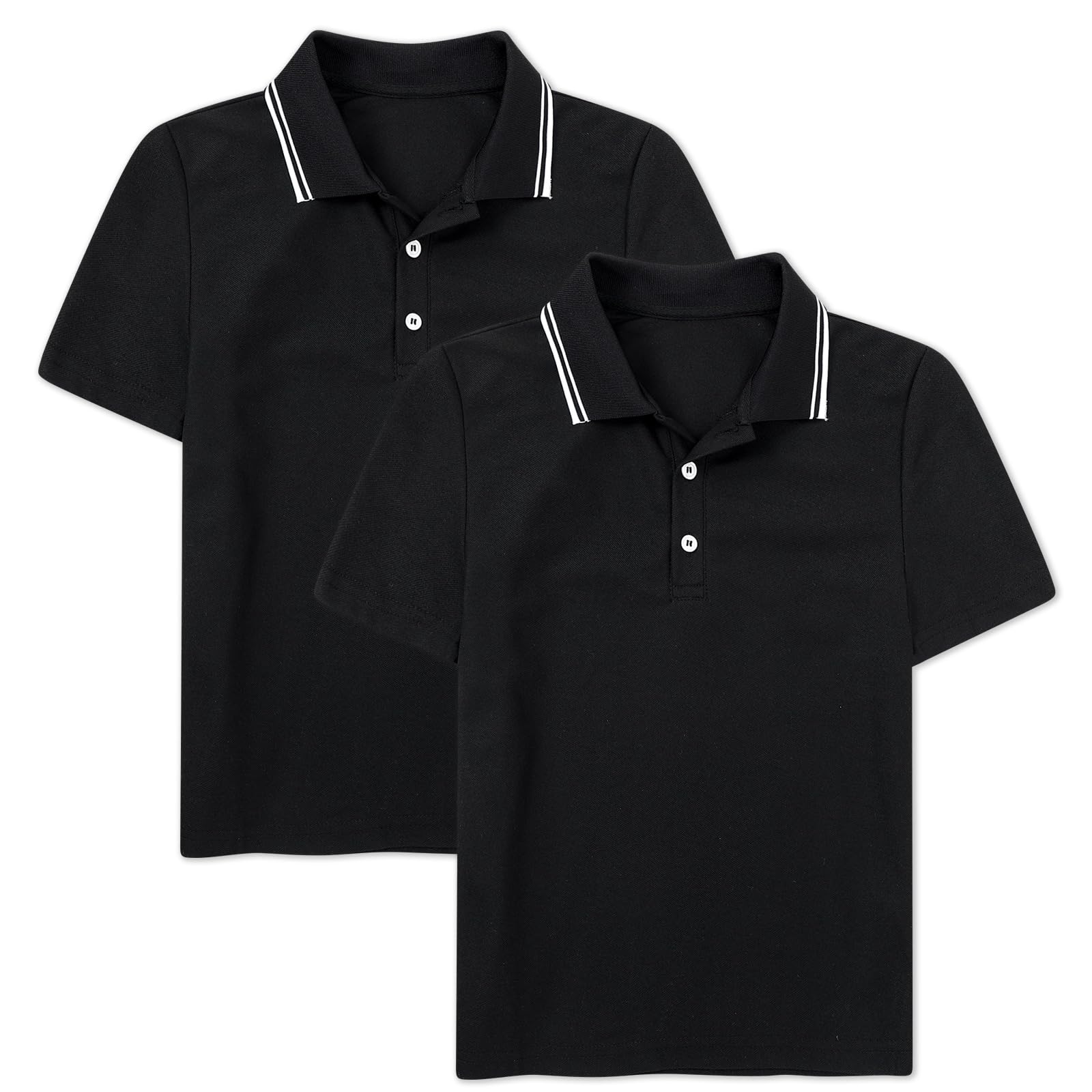 Boys black polo shirts for school uniform and casual outfits