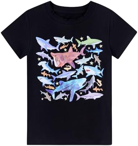 Black boys t-shirt featuring shark and ocean adventure graphics