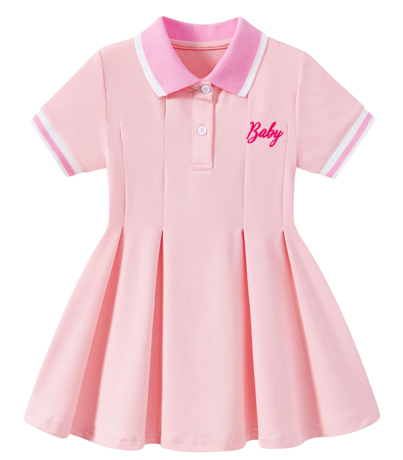 Light pink girls polo dress with cute and comfortable design