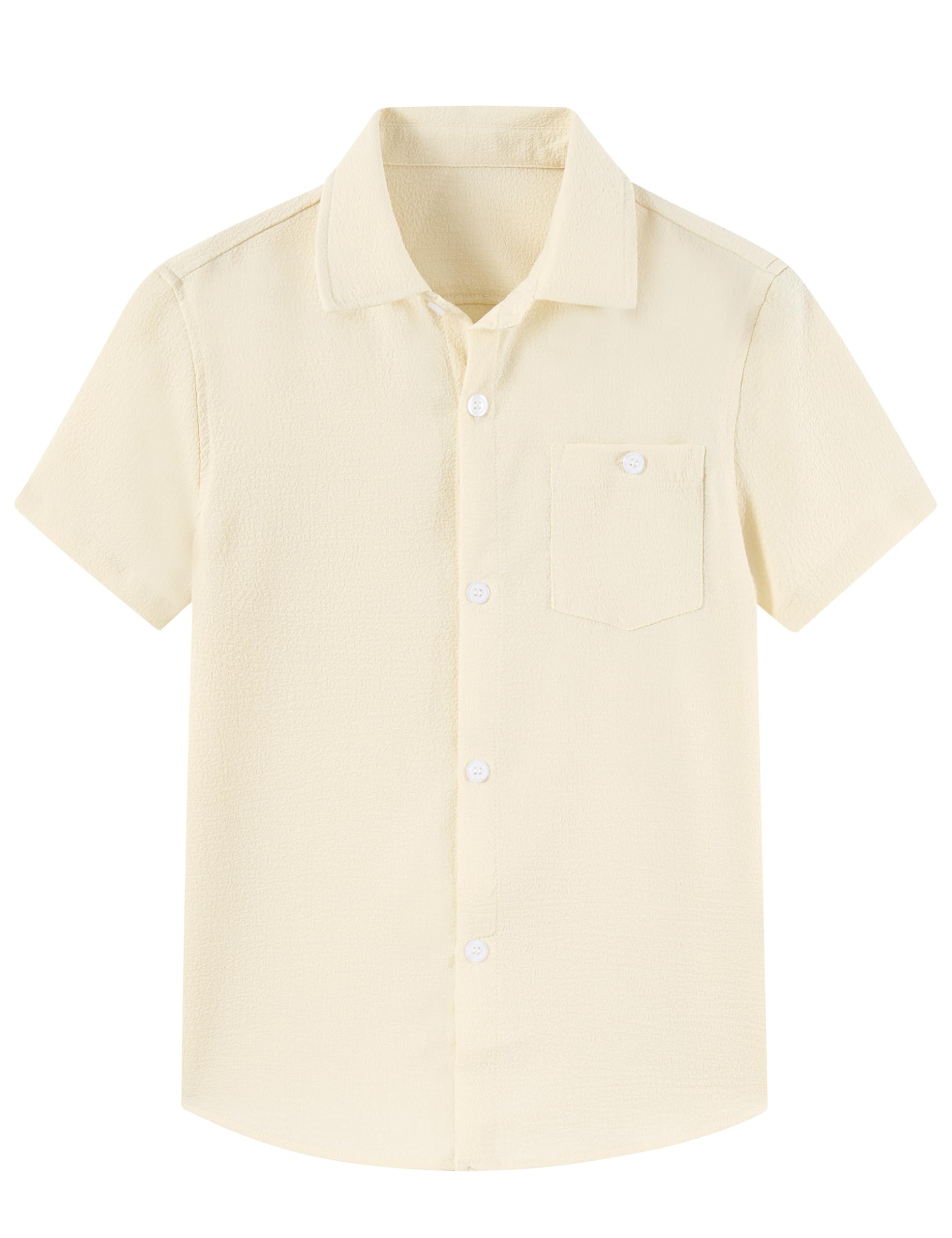 Honey-colored boys polo shirt with lightweight breathable fabric for summer wear.