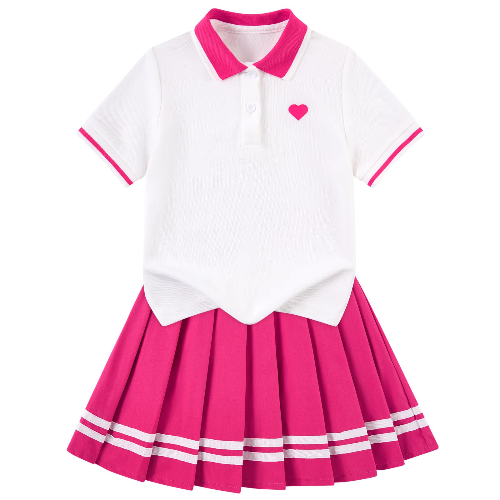 hot pink girls tennis polo dress with skirt cute toddler summer outfit