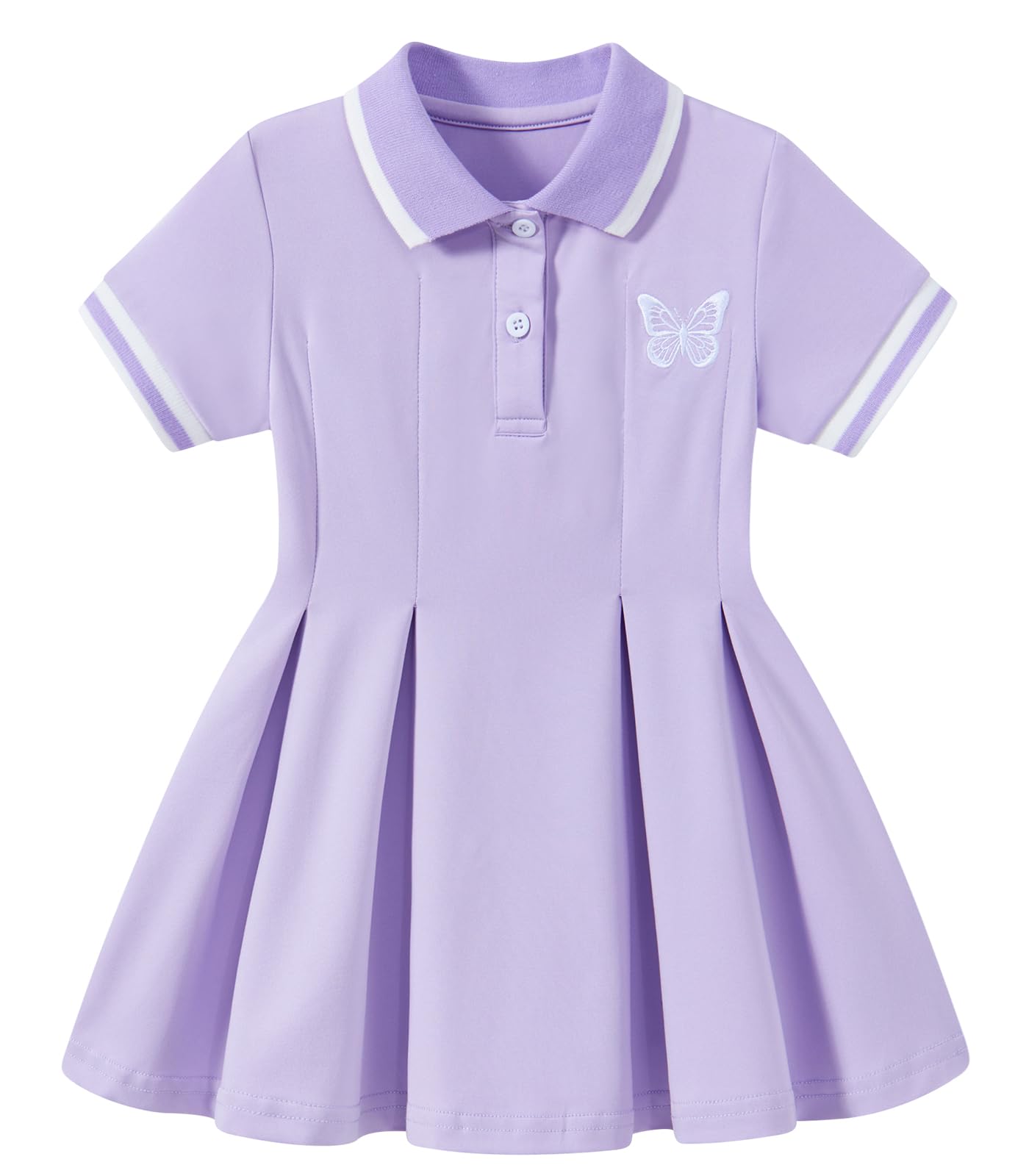 Move Dance Toddler Girls Dress Short Sleeve Polo Sundress Kids Summer Clothes School Casual Outfit
