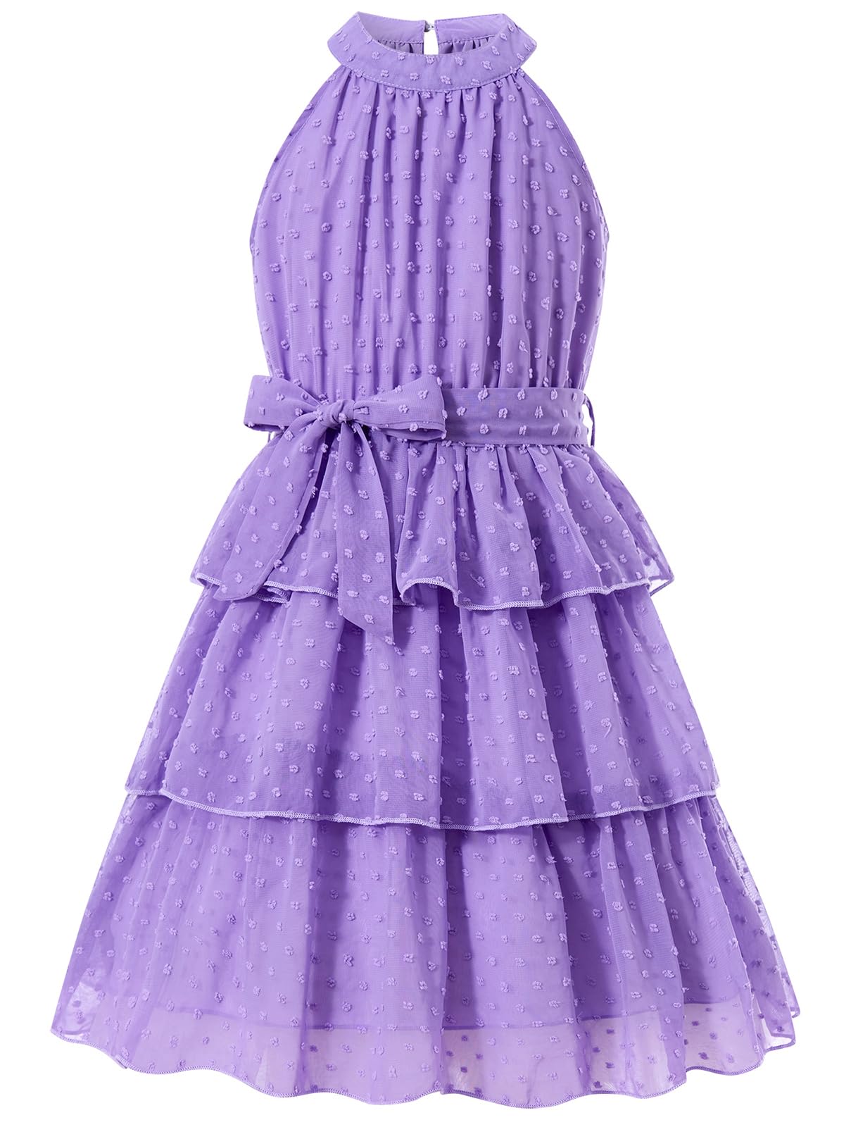 violet girls swiss dot layered dress elegant occasion outfit