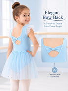 Idgreatim 2-9Y Girls Ballet Leotard with Tutu Skirt, Ballerina Dance Outfit | Stretch cotton-blend body, double-layer sparkle tulle skirt and mesh flutter sleeves for ballet, dance practice and dress-up.