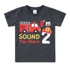 Boys car number 2 birthday graphic tee featuring vehicle print, comfortable kids shirt for celebrations and daily outfits.