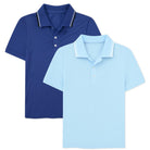 Boys navy and blue pique polo shirts set for school and casual wear