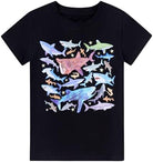 Black boys t-shirt featuring shark and ocean adventure graphics