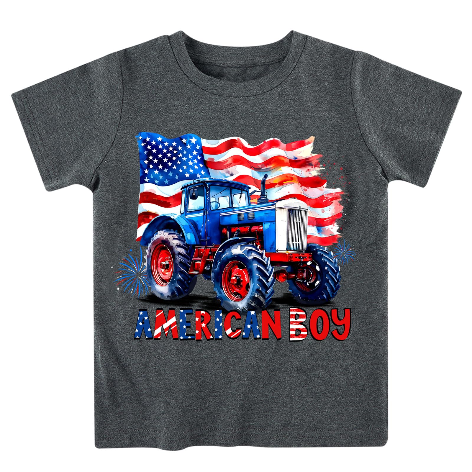Boys gray car print T shirt with fun vehicle graphic design, casual cotton blend clothing for everyday wear.