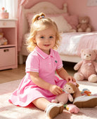 Move Dance Toddler Girls Dress Short Sleeve Polo Sundress Kids Summer Clothes School Casual Outfit