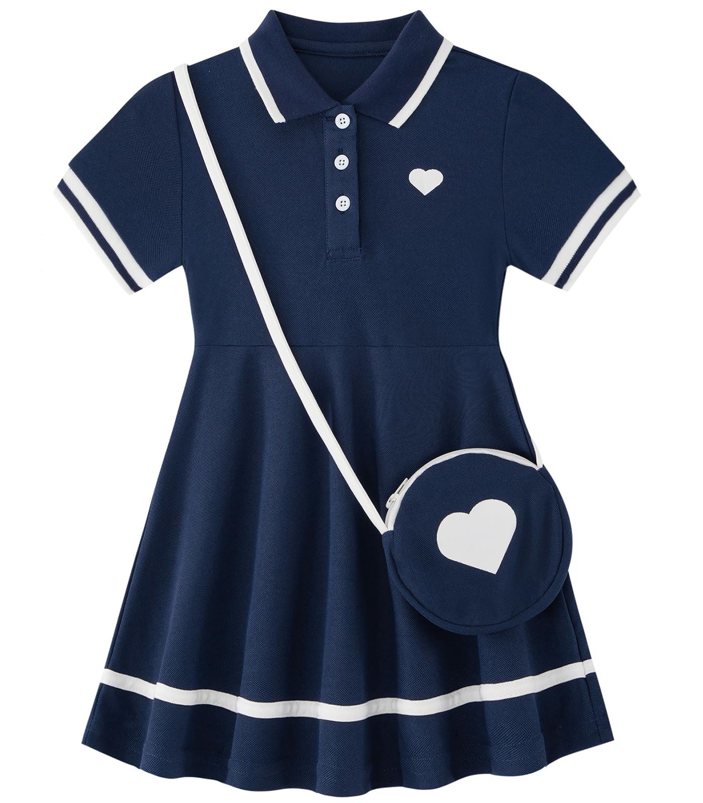navy blue toddler girls polo dress preppy summer outfit