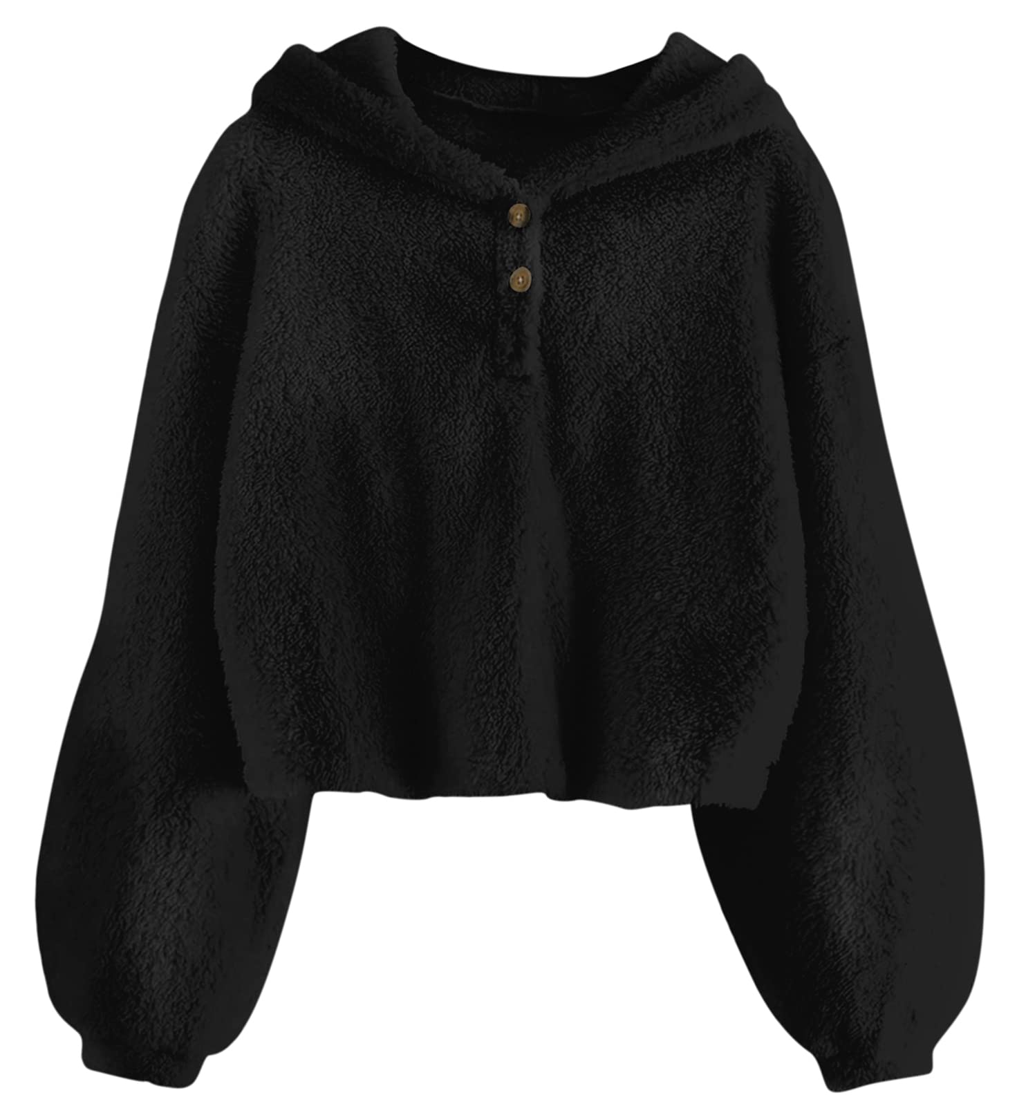 Girls black fleece pullover hoodie with soft cozy fabric and relaxed fit for versatile fall, winter and everyday casual wear.