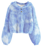 Girls blue fleece pullover hoodie with lightweight warmth and relaxed long sleeve design for school and everyday cool-weather outfits.