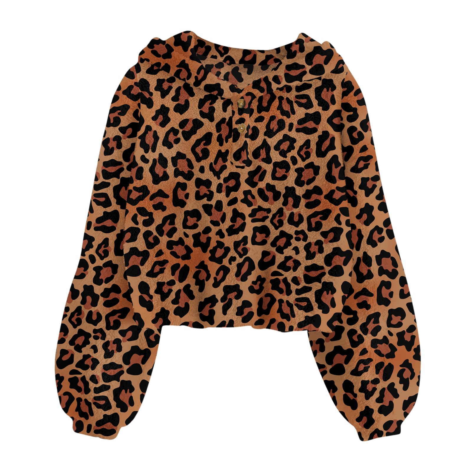 Girls leopard print fleece pullover hoodie with soft fabric and relaxed long sleeve fit for playful fall and winter casual outfits.