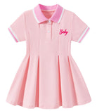 Light pink girls polo dress with cute and comfortable design