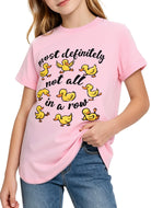 Girls Pink Graphic Short Sleeve T Shirt