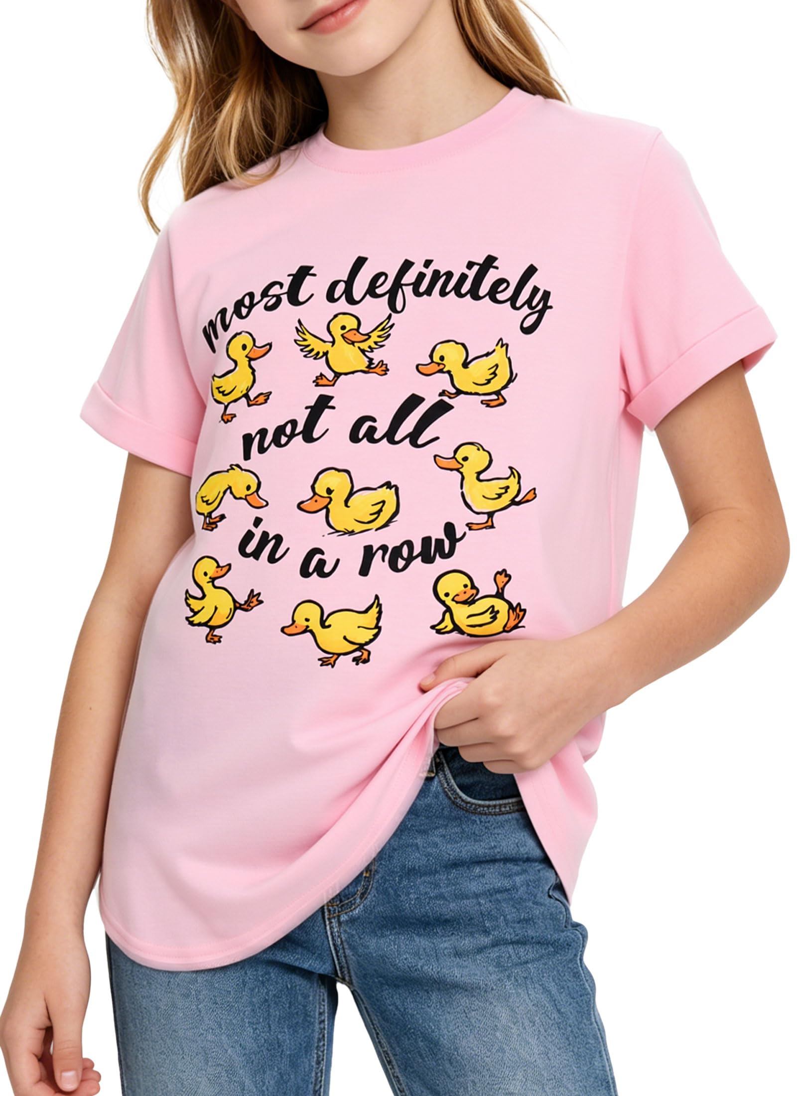 Girls Pink Graphic Short Sleeve T Shirt