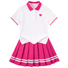 hot pink girls tennis polo dress with skirt cute toddler summer outfit