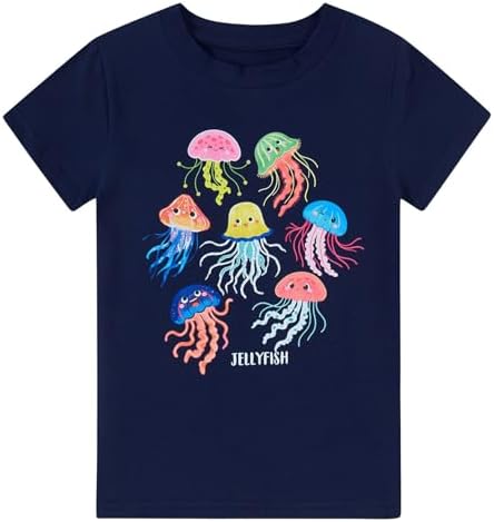 Navy boys t-shirt with colorful jellyfish ocean graphic print