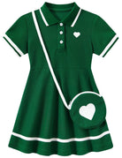 Light Green toddler girls polo dress vacation outfit
