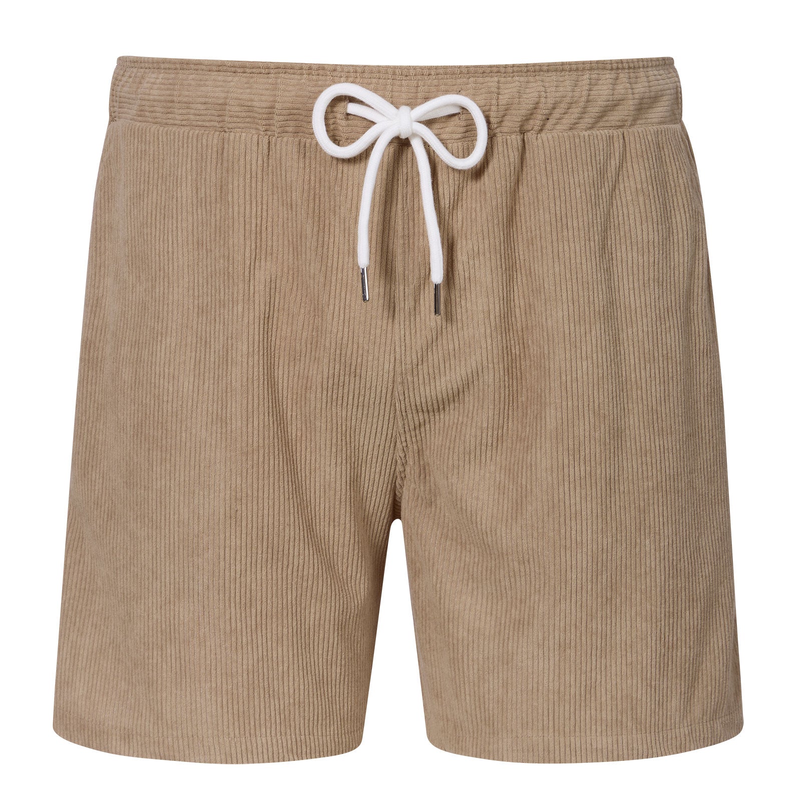 Men sand beige linen blend shorts with adjustable drawstring waist and relaxed fit, lightweight summer shorts for vacation and casual wear.