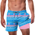 Men's national style printed swim trunks for summer travel