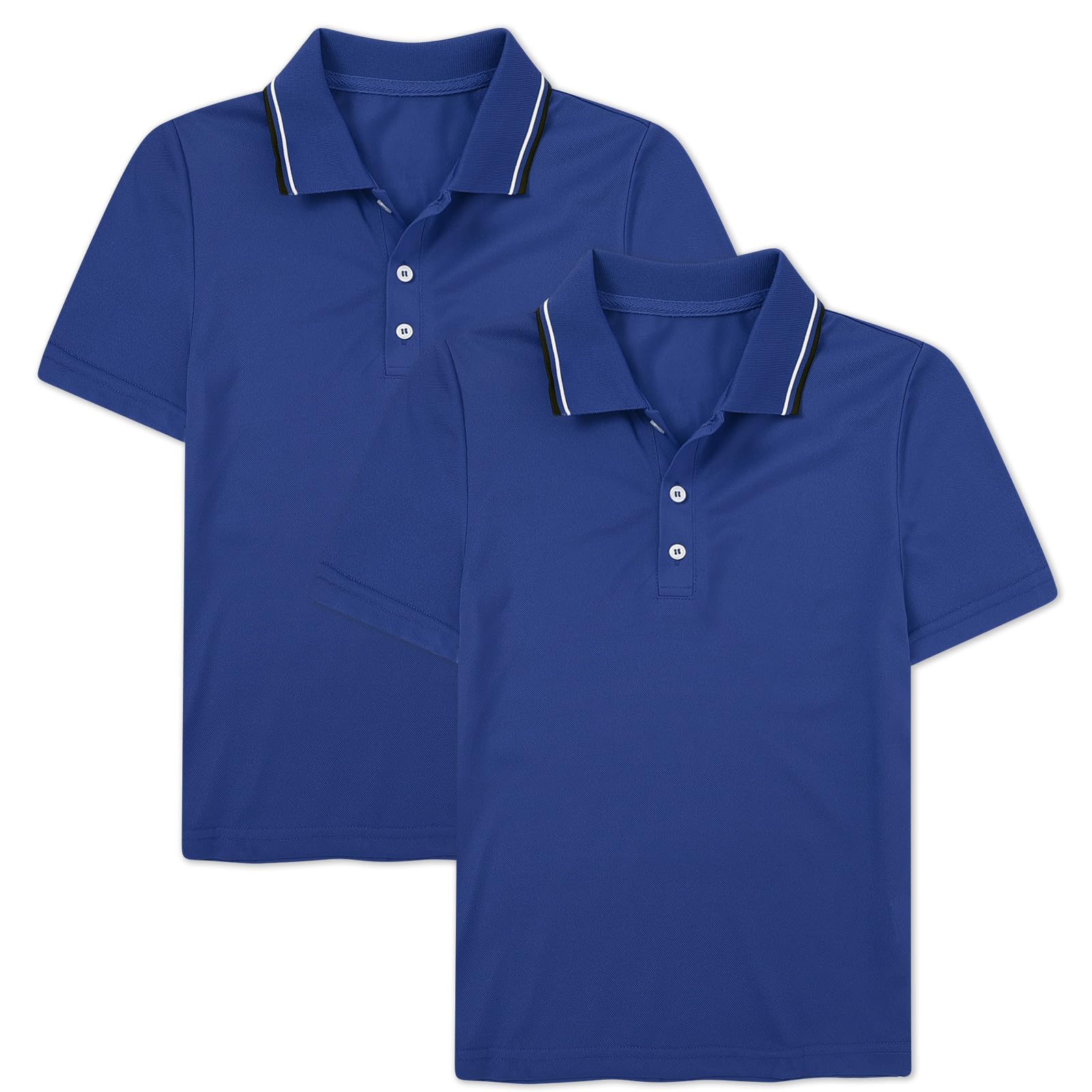 Boys navy polo shirts with classic school style design