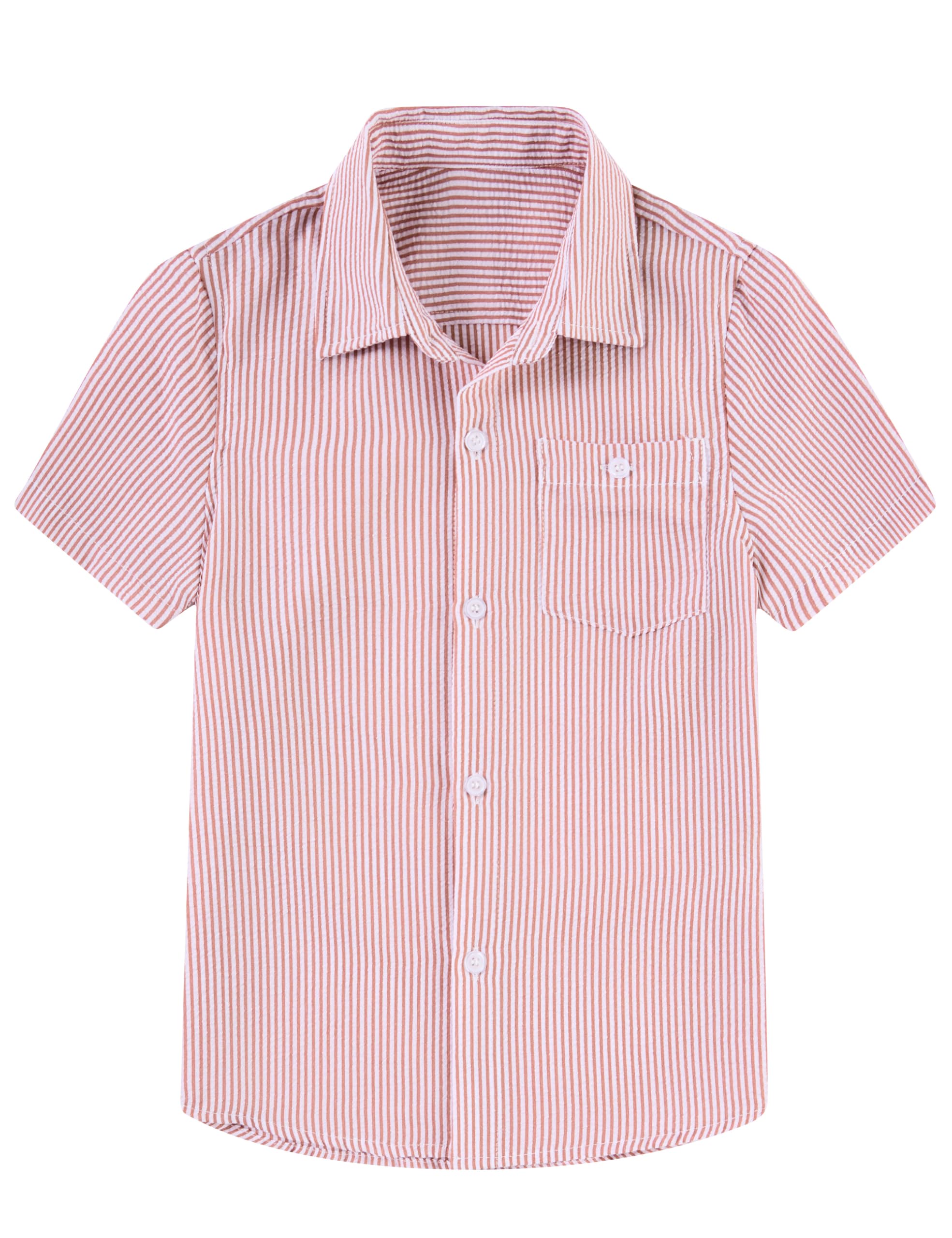Pink boys polo shirt with button front and breathable fabric for smart casual outfits.