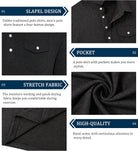 Close-up showing breathable four-way stretch performance fabric and stitching details.