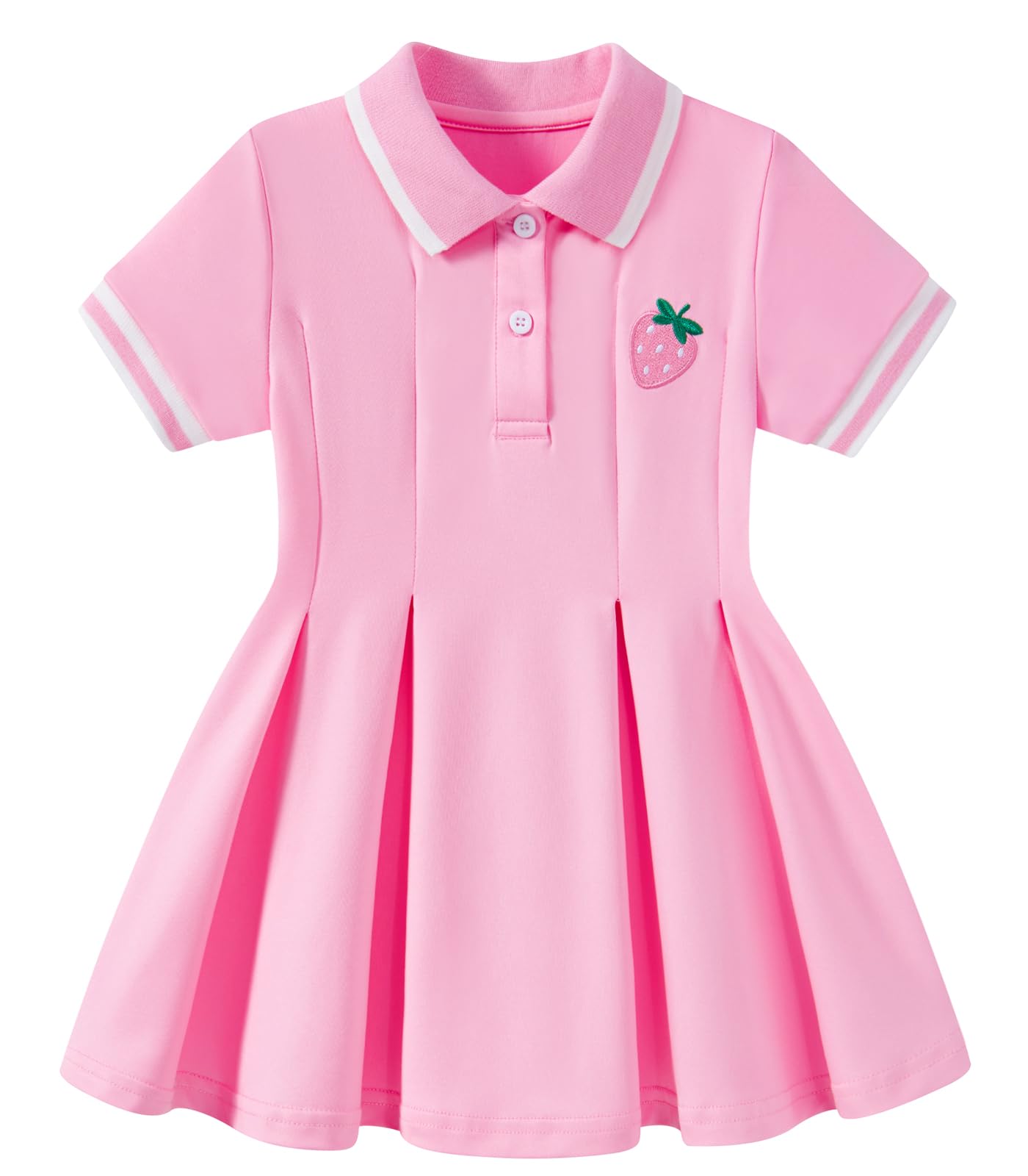 Move Dance Toddler Girls Dress Short Sleeve Polo Sundress Kids Summer Clothes School Casual Outfit 