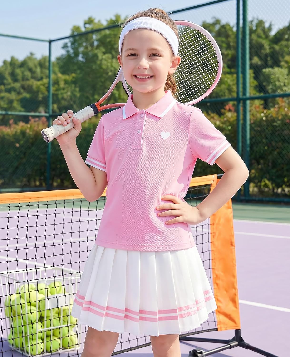 toddler girl wearing preppy tennis polo outfit for vacation and everyday wear