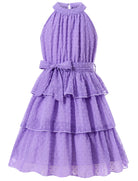 violet girls swiss dot layered dress elegant occasion outfit