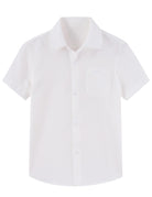 White boys polo shirt featuring a clean classic design for casual and vacation outfits.