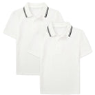 Boys white polo shirts with clean school uniform design
