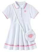 white toddler girls polo dress classic summer outfit