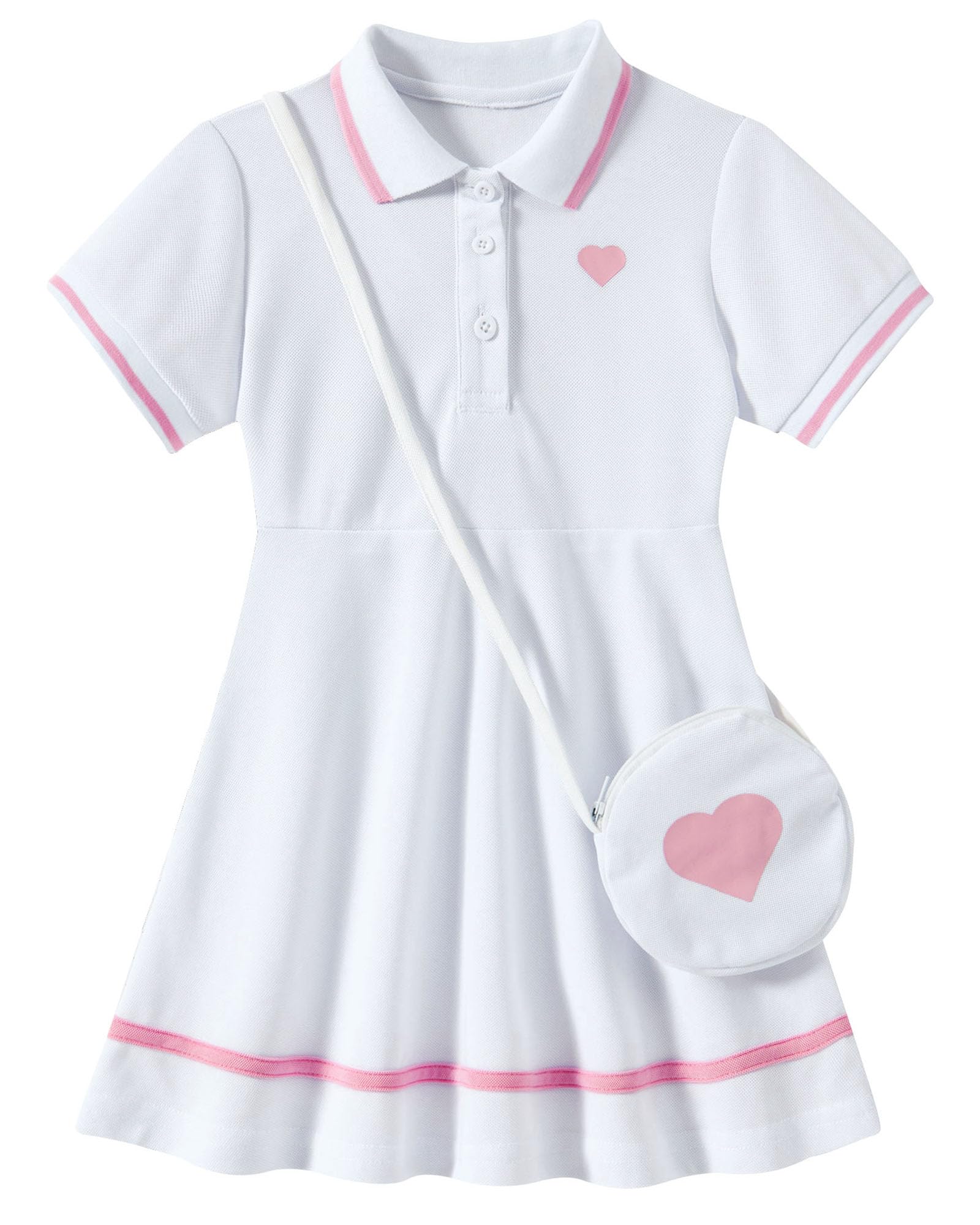white toddler girls polo dress classic summer outfit