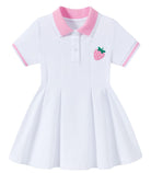 Move Dance Toddler Girls Dress Short Sleeve Polo Sundress Kids Summer Clothes School Casual Outfit